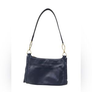 Loewe Navy Blue Supple Nappa Leather Vintage Small Baguette Shoulder Bag